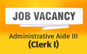 Job Vacancy: Administrative Aide III